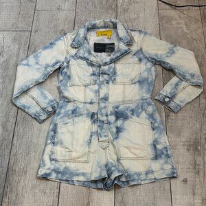 Signature8 Romper Womens Size S Denim Bleach Wash‎ Urban Streetwear Coastal NWT